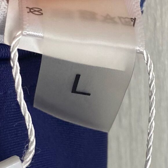 Yonique | Navy Blue Swim Dress With V-Neck Mesh Detail Size Large - Picture 7 of 10